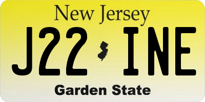 NJ license plate J22INE