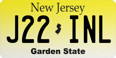 NJ license plate J22INL