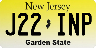NJ license plate J22INP
