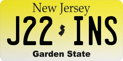 NJ license plate J22INS
