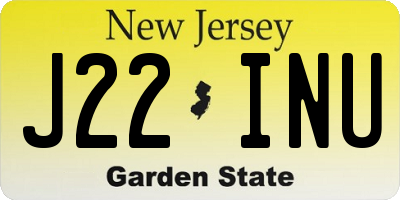 NJ license plate J22INU