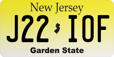 NJ license plate J22IOF