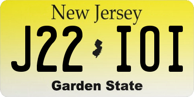 NJ license plate J22IOI