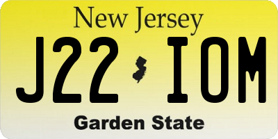NJ license plate J22IOM