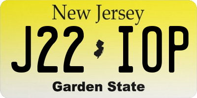 NJ license plate J22IOP