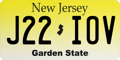 NJ license plate J22IOV