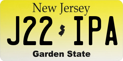 NJ license plate J22IPA