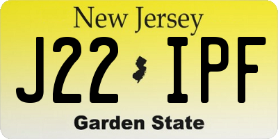 NJ license plate J22IPF