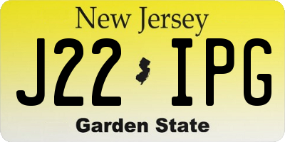 NJ license plate J22IPG