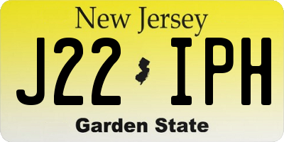 NJ license plate J22IPH