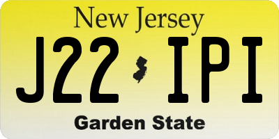NJ license plate J22IPI
