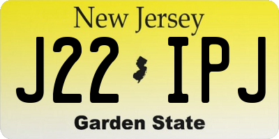 NJ license plate J22IPJ