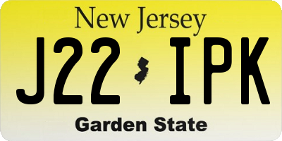 NJ license plate J22IPK