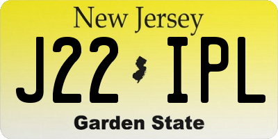 NJ license plate J22IPL