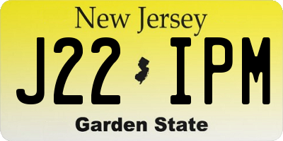 NJ license plate J22IPM