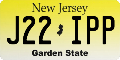NJ license plate J22IPP