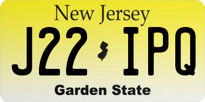 NJ license plate J22IPQ