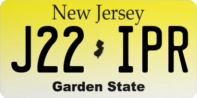 NJ license plate J22IPR