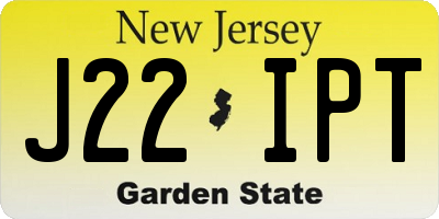 NJ license plate J22IPT