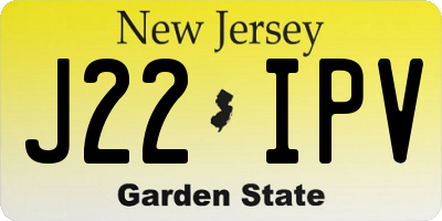 NJ license plate J22IPV
