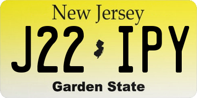 NJ license plate J22IPY