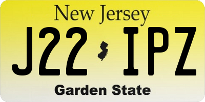 NJ license plate J22IPZ