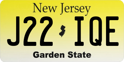 NJ license plate J22IQE