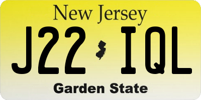 NJ license plate J22IQL