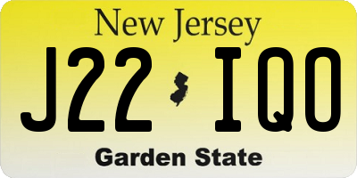 NJ license plate J22IQO