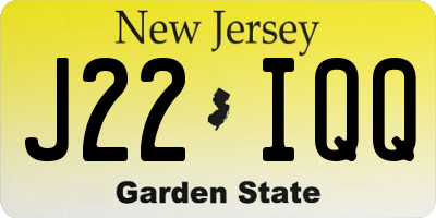 NJ license plate J22IQQ
