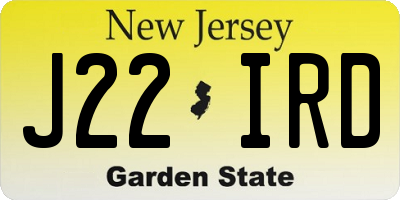 NJ license plate J22IRD