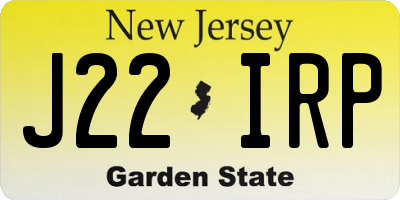NJ license plate J22IRP
