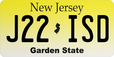 NJ license plate J22ISD