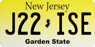 NJ license plate J22ISE