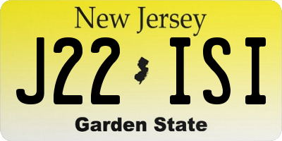 NJ license plate J22ISI