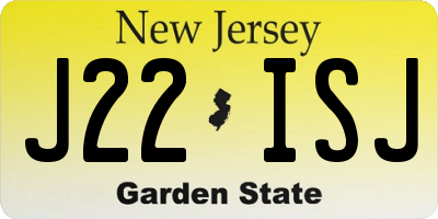NJ license plate J22ISJ