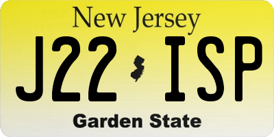 NJ license plate J22ISP