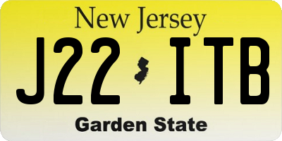 NJ license plate J22ITB