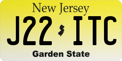 NJ license plate J22ITC