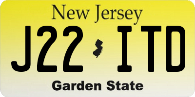 NJ license plate J22ITD