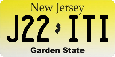 NJ license plate J22ITI