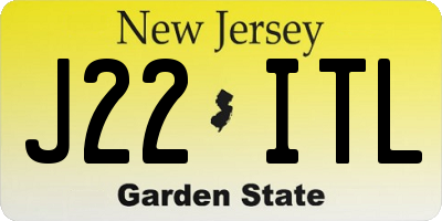 NJ license plate J22ITL