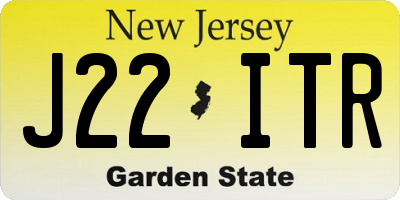 NJ license plate J22ITR