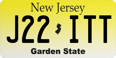 NJ license plate J22ITT