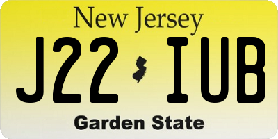 NJ license plate J22IUB