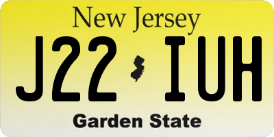 NJ license plate J22IUH