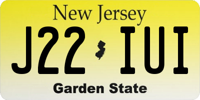 NJ license plate J22IUI
