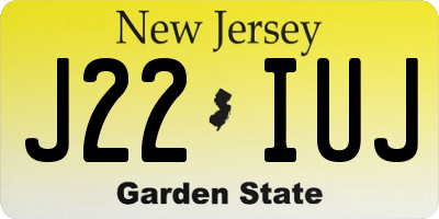 NJ license plate J22IUJ