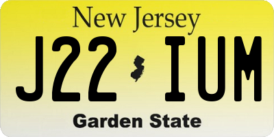 NJ license plate J22IUM