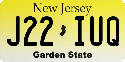 NJ license plate J22IUQ